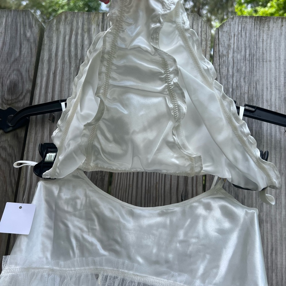 FLORES Ivory Babydoll Nightgown with underwear Women’s Large NWT NEW - Picture 9 of 10